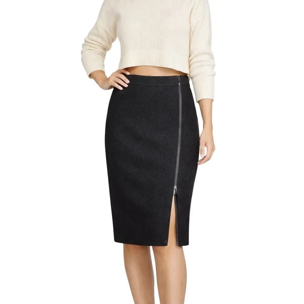 BANANA REPUBLIC Women’s Wool Blend Boucle Pencil Skirt Black Size 6 Petite